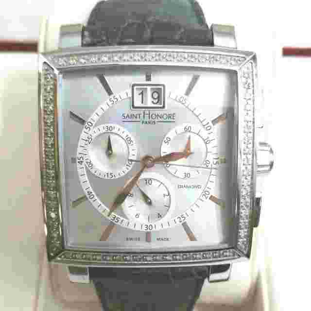 Wristwatch for Adult Saint Honore Paris Swiss Made Diamond Chronograph with Box