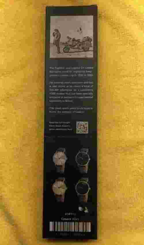 LAMBRETTA MEN'S WATCH Cesare 42mm  Black Silver Slim Leather Strap