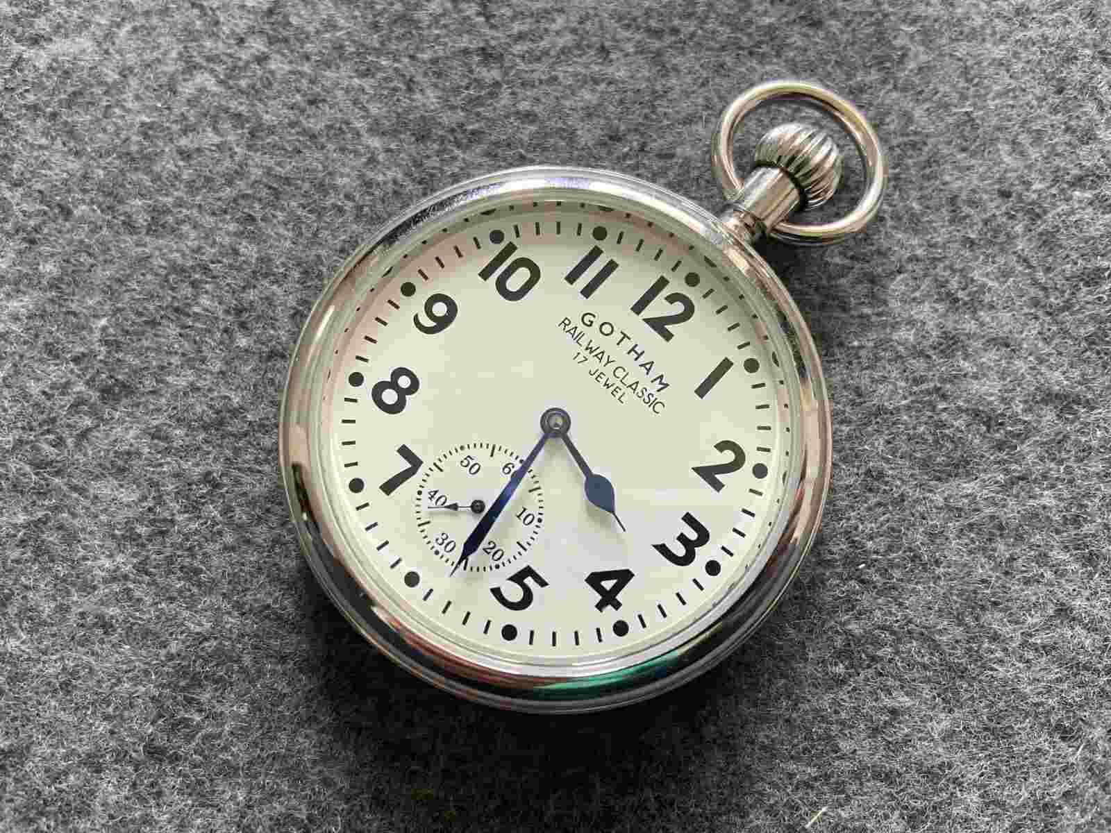 Gotham Railway Classic 17 Jewel Mechanical Wind Up Vintage Pocket Watch