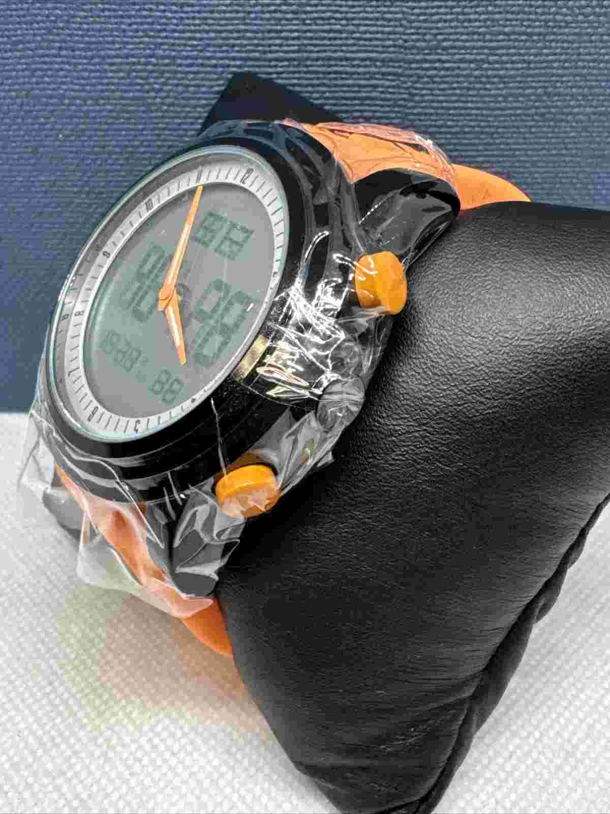 Burei S-9368M Men's Orange Silicone Analog & Digital Dial Quartz Watch JNA51