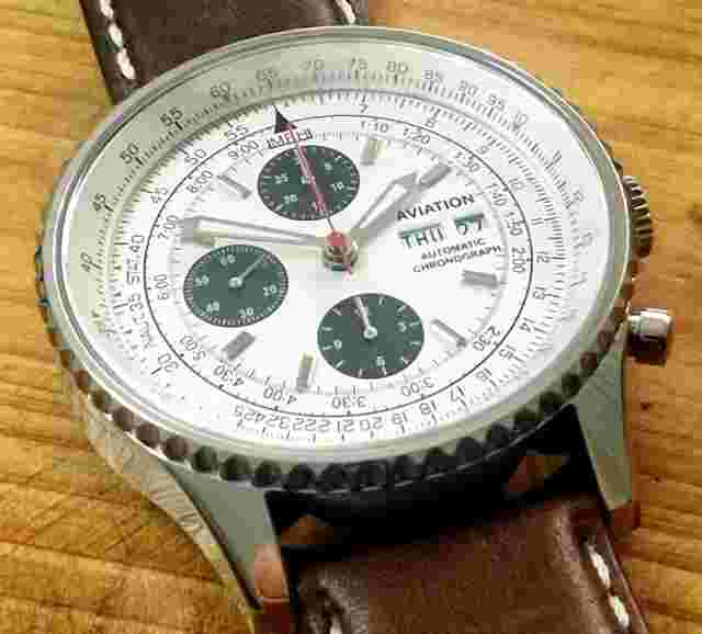 Aviation Automatic Chronograph watch Valjoux 7750 clone movement - new