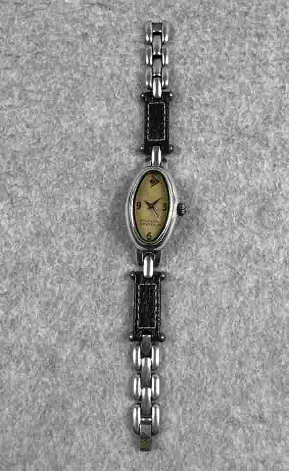 Silpada T2127 Women's Antiqued Silver Stainless Leather Watch *Needs Battery