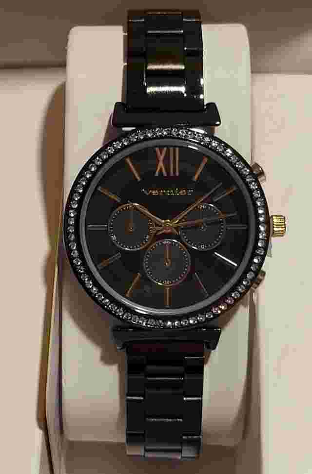 Vernier Women's 3 Link Crystal Bezel Watch
