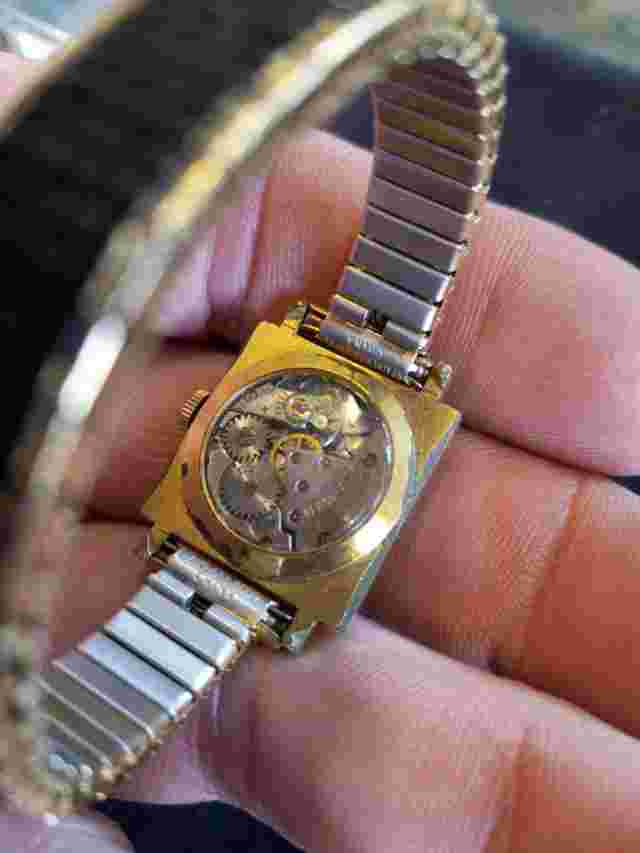 Vintage Ernest Borel Cocktail Kaleidoscope Wrist Watch Black Women