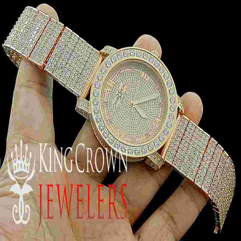 Rose Gold Mens Genuine Diamond Khronos JoJino JoJo Joe Rodeo One Row Bezel Watch