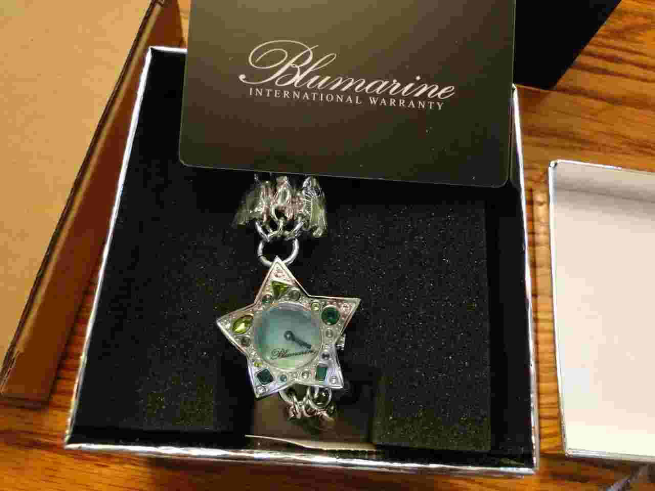 NIB BLUMARINE WATCH W/ GENUINE CRYSTALS MADE OF PLAY OF COLOR MOTHER OF PEARL!