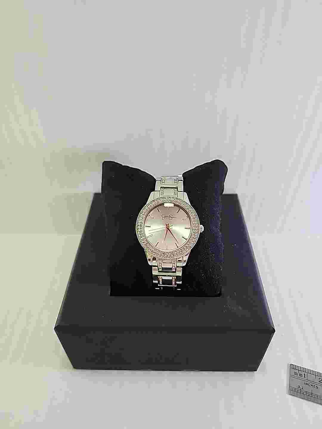 Jessica Simpson Rose Gold Rhinestone Women's Quartz Watch MOP Dial- New Battery