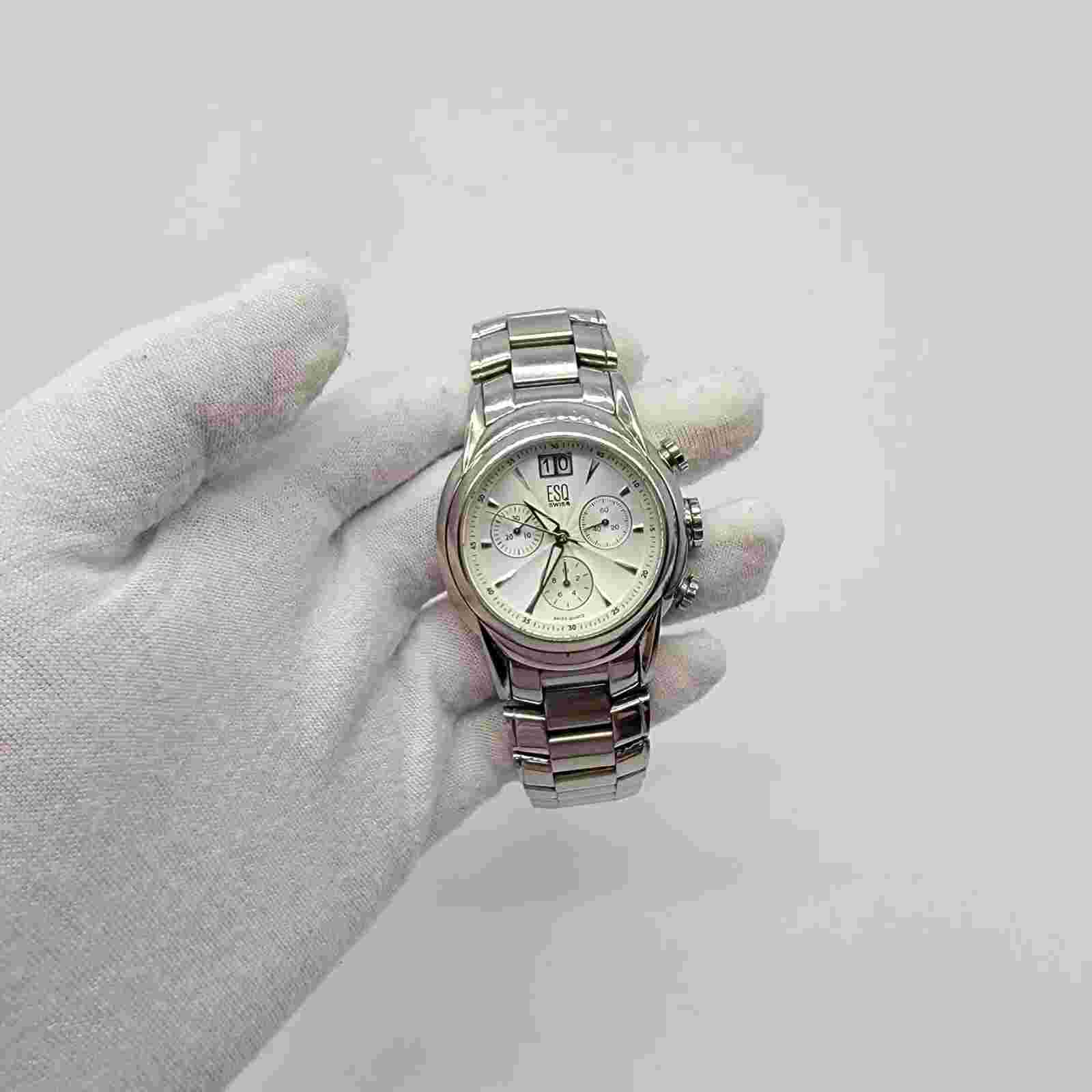 ESQ by Movado Swiss Chronograph Unisex Watch 38mm Stainless Steel Band 6.3"