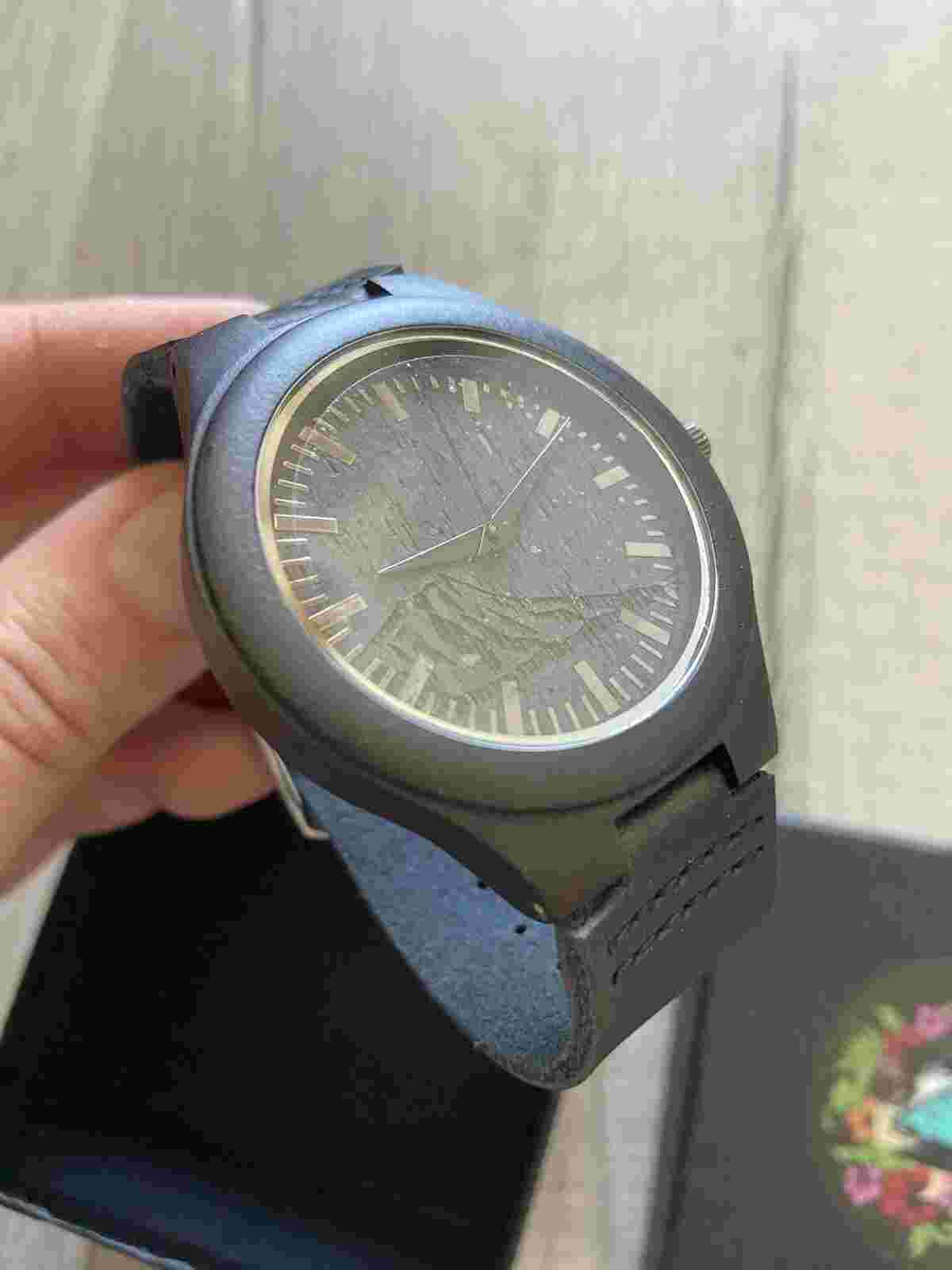 Hawaiian Diamond Head Black Wood Watch