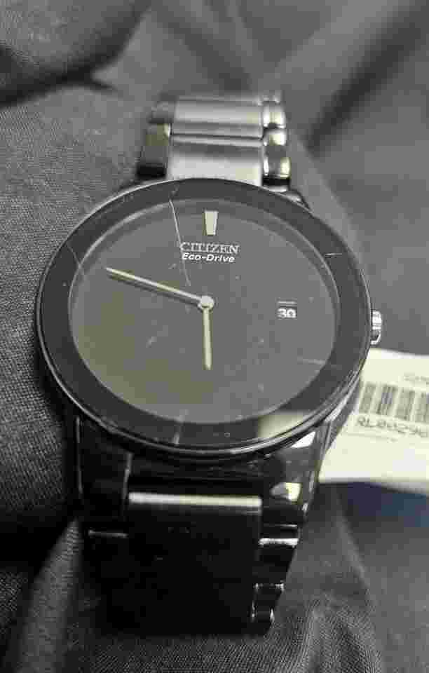 Men's Eco-Drive Axiom Black Ion-Plated Stainless Steel Bracelet Watch 40mm...