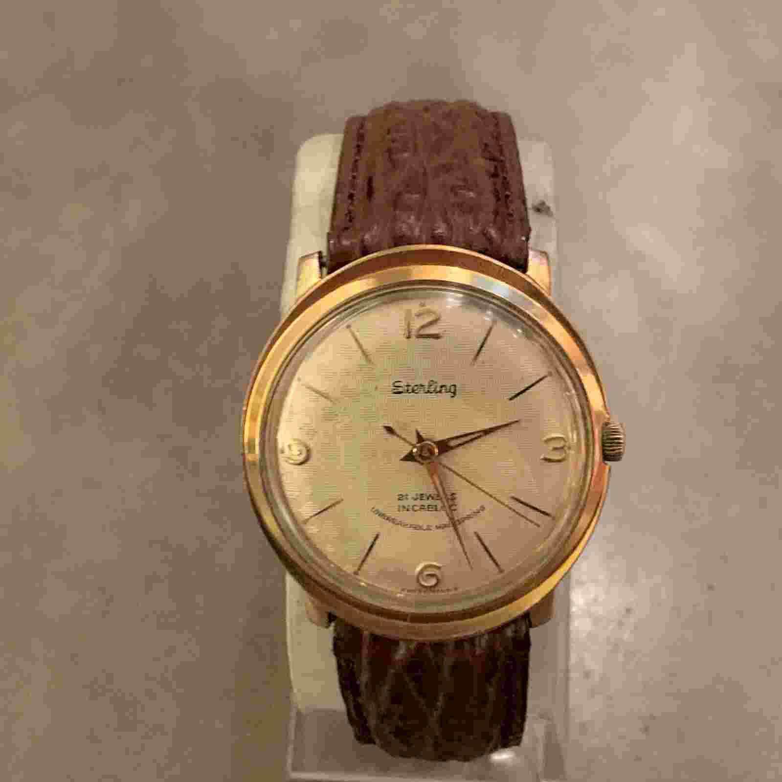 Vintage Rare 21 Jewel ETA 2391 "Sterling" Thin Watch Just Serviced Gold Plated