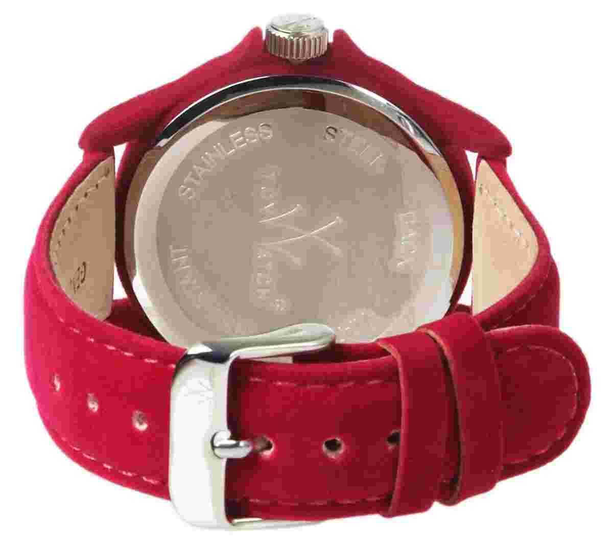 Pe03ps Women's Fuchsia Dial Fuchsia Velvet/Genuine Leather Watch