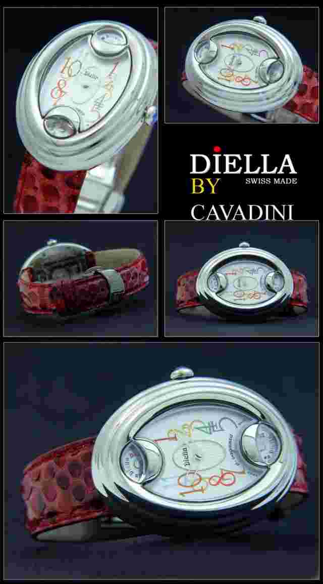 Cavadini Watch Vaganza Shell Design Art Decor Style Swiss Made Reptile Leather