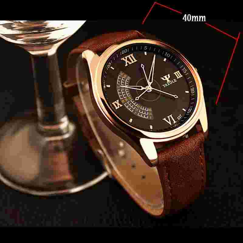 Watch Luxury Quartz Japanese Man Yazole Classic Leather Strap Men/*