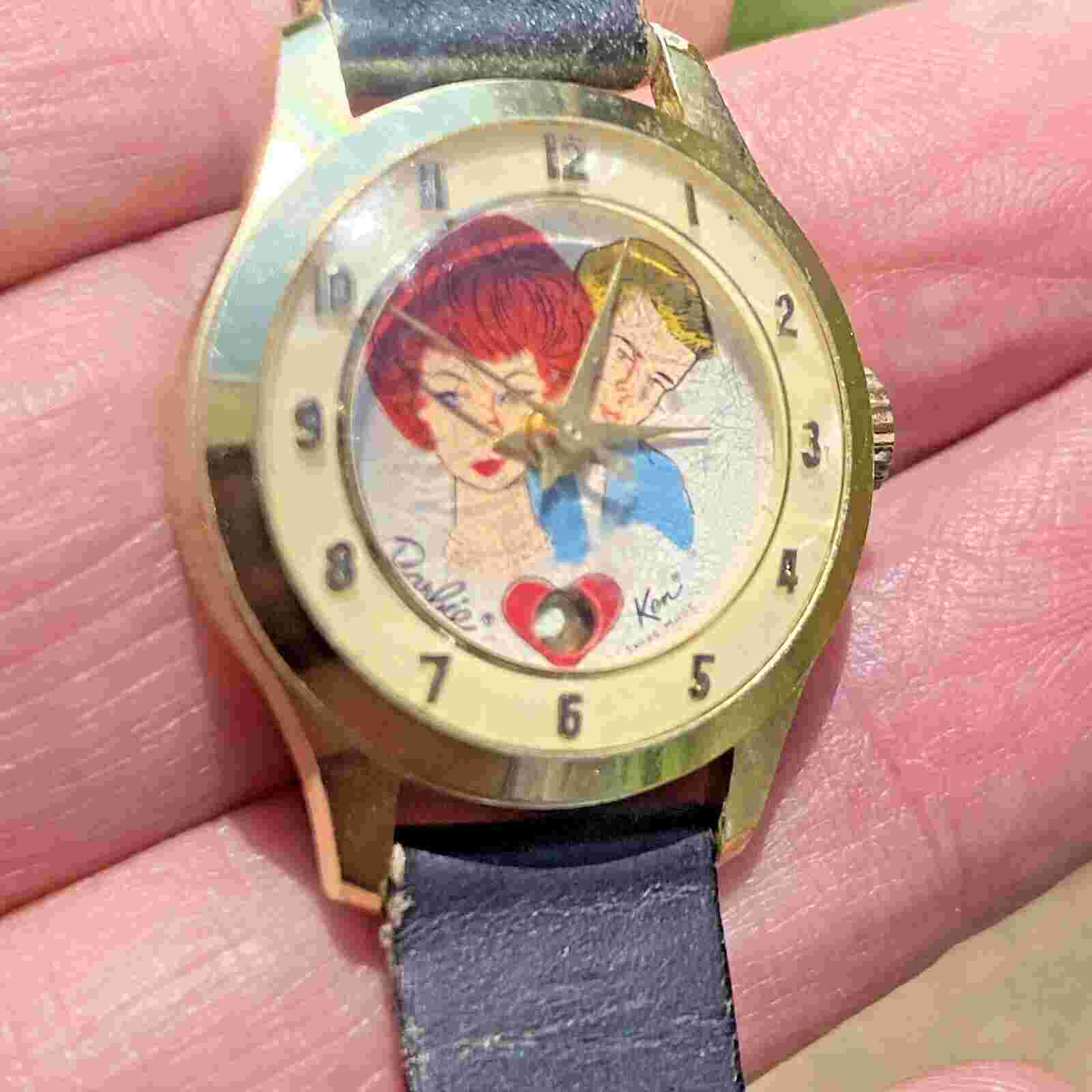 BARBIE & KEN VINTAGE 1960s HEARTBEAT / HEART BEAT WATCH FOR REPAIR DOES NOT WORK