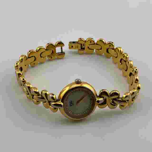 ESQ Esquire Watch Womens Swiss 24mm Case Pearl Look Dial Quartz Two Hands