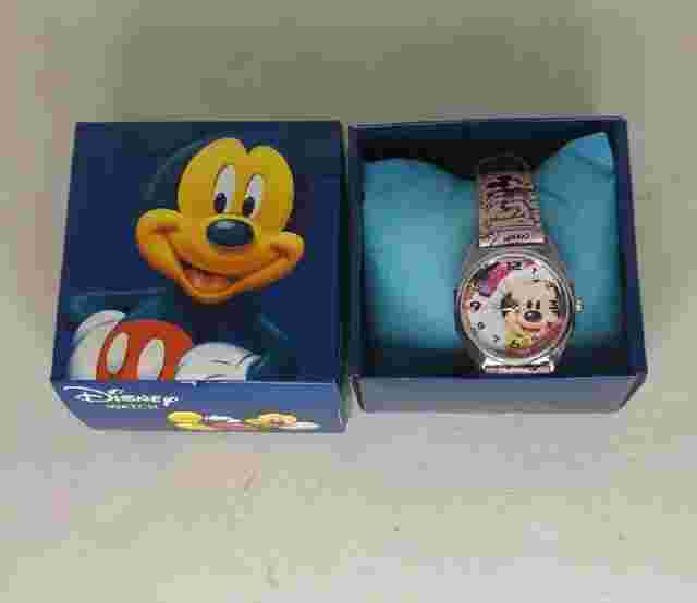 NEW Disney Mickey Watch With Pink Leather Wrist With Box