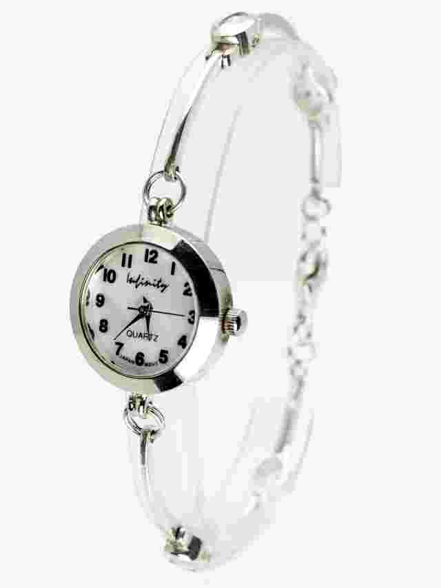 INFINITY: WOMENS' STERLING SILVER WITH CUBIC ZIRCONIA STONES ANALOG QUARTZ WATCH