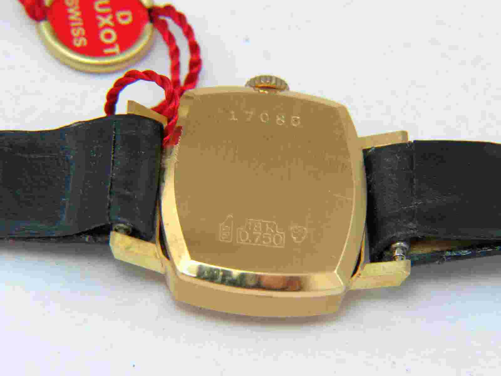 Solid Gold 18K 750 watch Uhr NOS Vintage SwissMade Duxot New