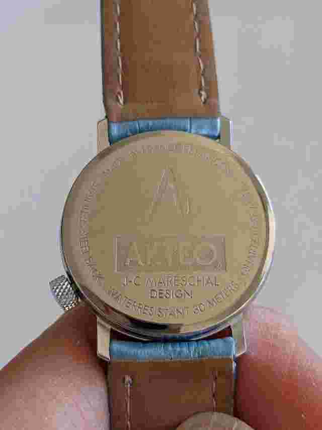 AKTEO Watch Quartz Women's Sky Blue Antique Vintage Used
