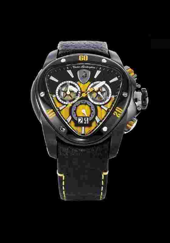 Lamborghini Spyder Chronograph Black and Yellow Dial Men's Watch 1117
