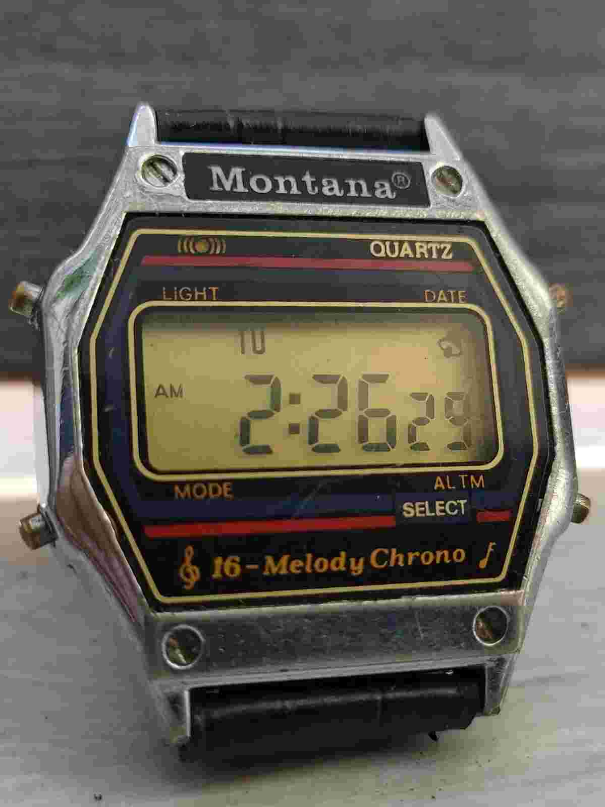 Montana PF PAM352 Chrono Melody Alarm Vintage Original Digital Watch 1980s #72