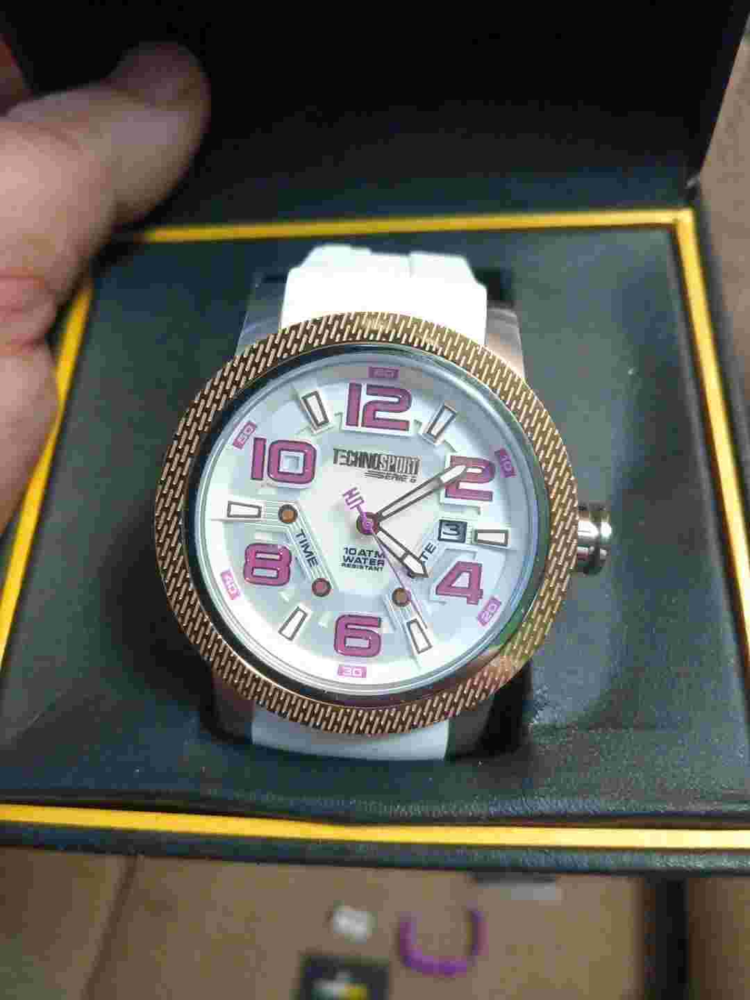 Technosport  Women's Gold & Pink & White Watch 2 Silicone Strap TS6-3000-10