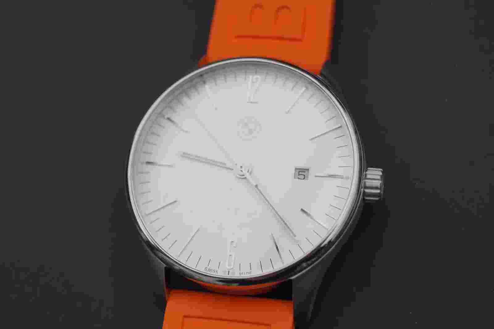 Genuine BMW Motorsport Men`s Watch /Swiss Automatic Movement /Orange Rubber Band