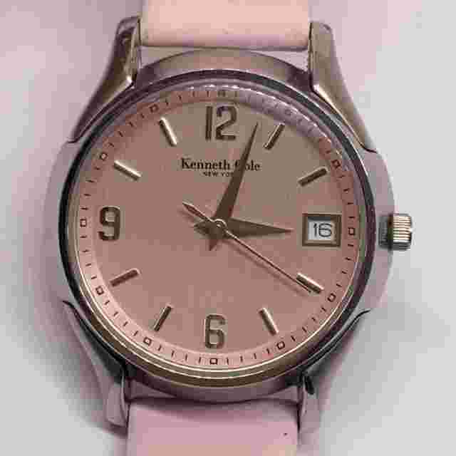 Kenneth Cole New York date Watch 33mm Womens Pink dial leather 30M WR running