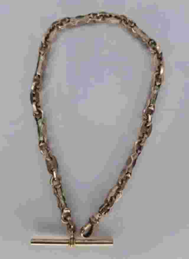 RARE Antique Solid Rose Gold and Platinum Albert Pocket Watch Chain
