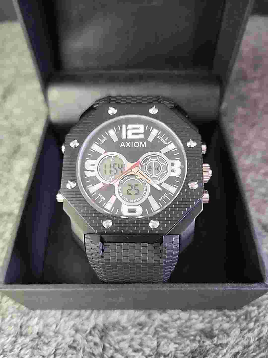 Axiom CR2025/SR626SW Black Men's Watch W/Black Band- For Parts READ