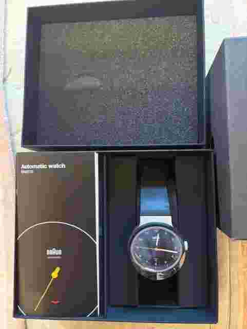 Braun Mens Gents BN0278 Prestige Classic Watch Black Dial Black Rubber Strap