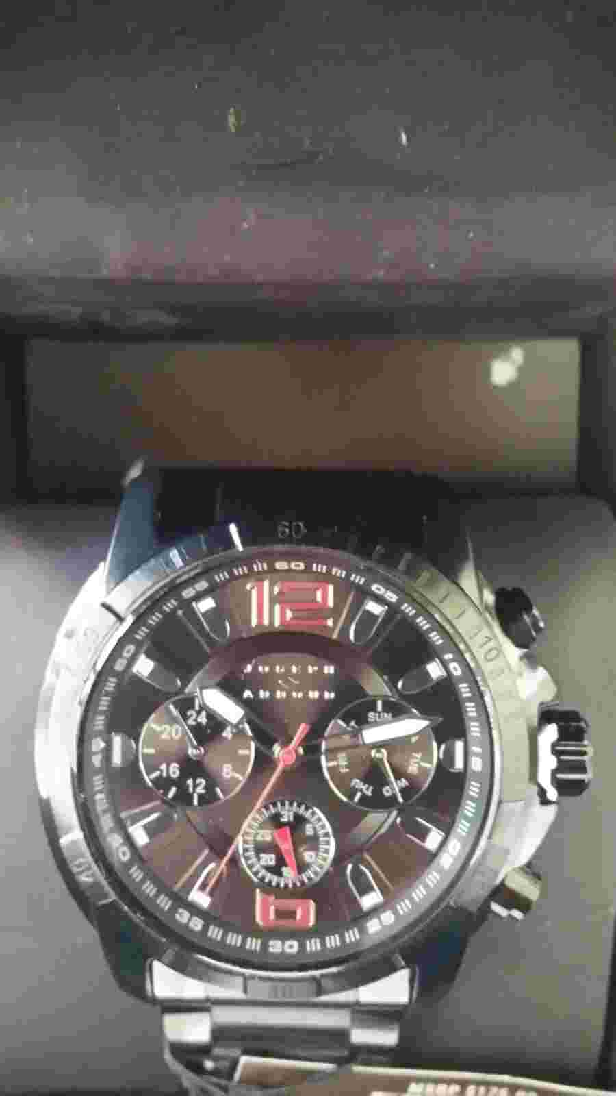 Joseph Abboud JA3212BK648-003 men Black Bracelet Chrono 8" Wrist watch $175