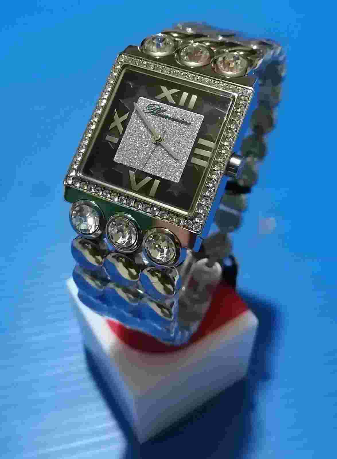 blumarine watch luxury timeflat swarovski full steel,size 29.5mm