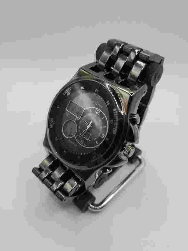 Structure Men's Multifunction Digital/Analog Quartz Watch 44mm Round Black Metal