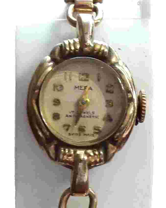 Watch, MEPA, 17 Jewels, Antimagnetic,  10K RGP Bezel, Stainless back, Swiss Made