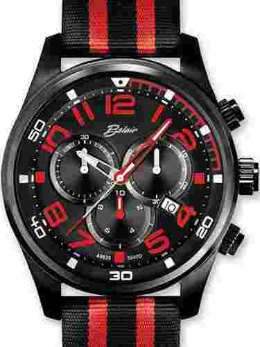 Belair Men's Watch stainless steel Sport Black/Red chronograph A9835BK RED