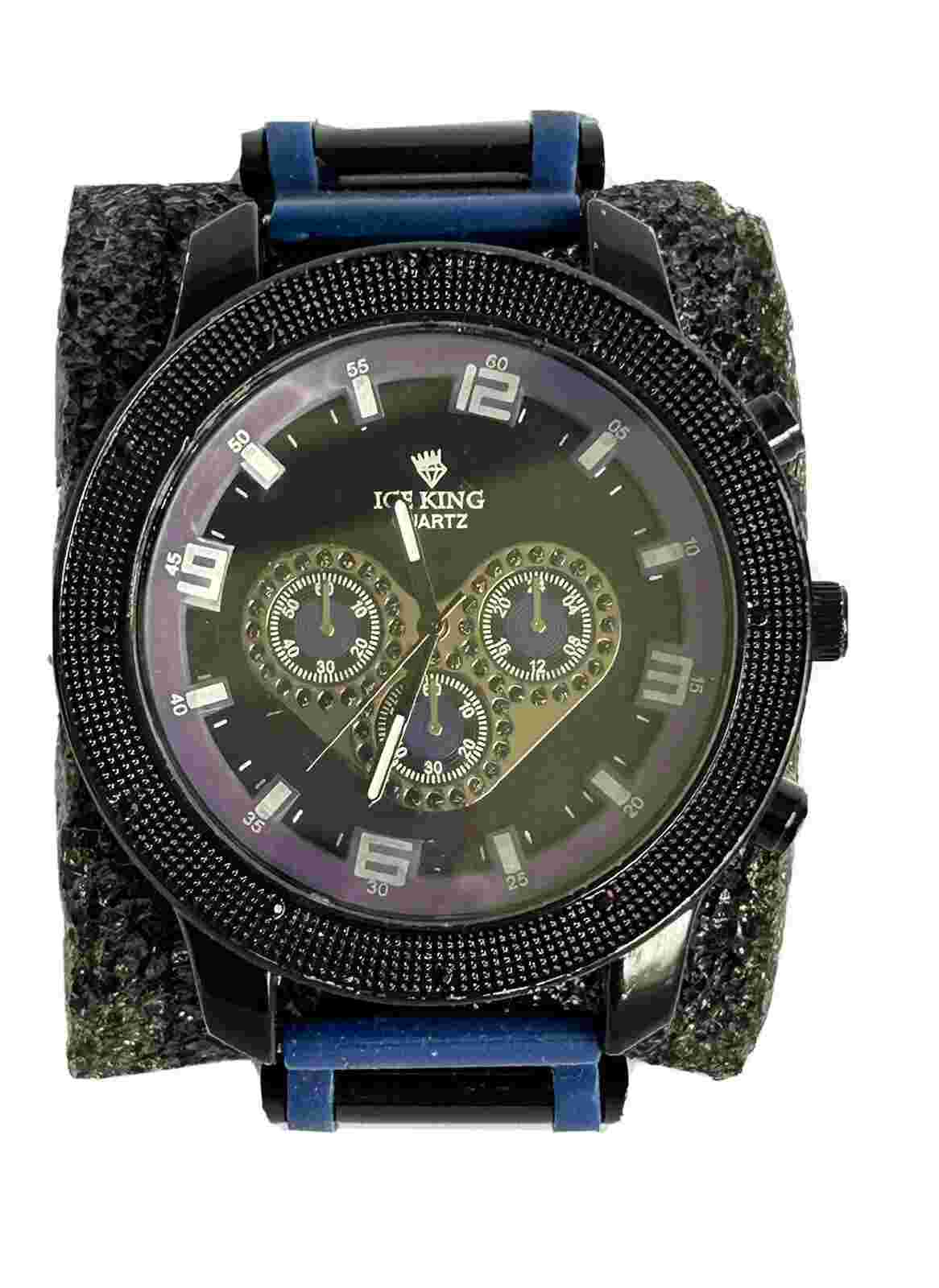 Ice King Men’s Wristwatch Purple Rubber Band Sport Quartz Big Face Watch Hip Hop
