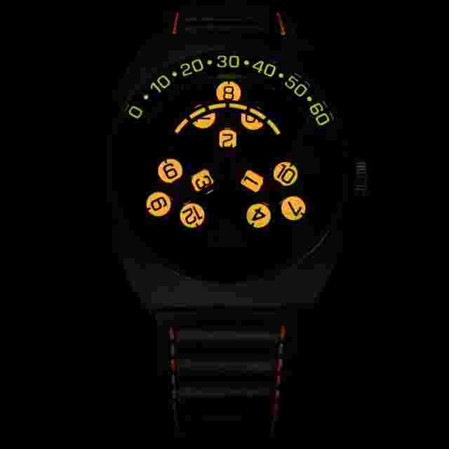 Xeric Scrambler Automatic Wandering Hour Black Orange Watch -