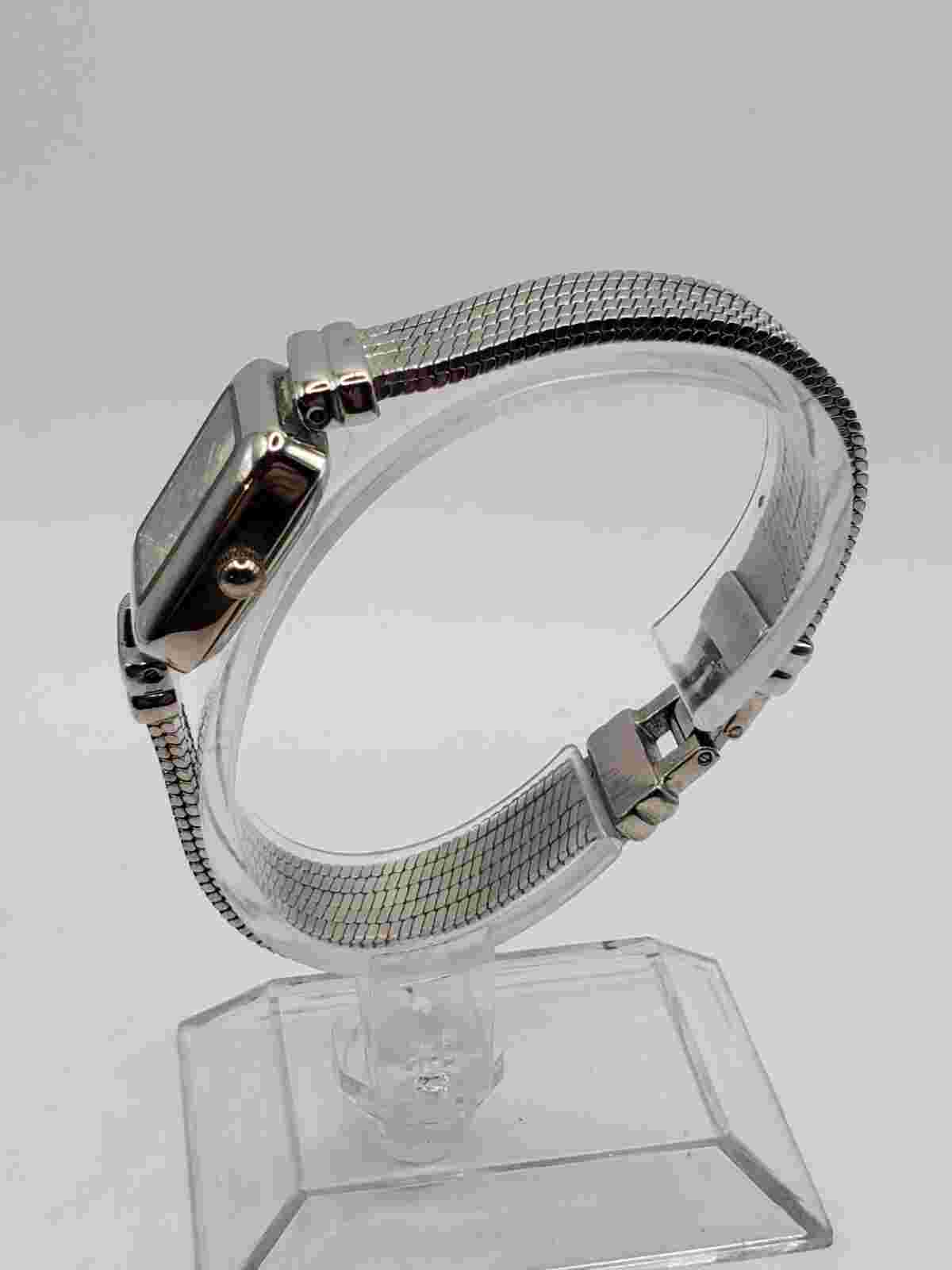 Cache Ladies Fashion Quartz Watch 18mm Rectangle Silver Tone Bracelet Band