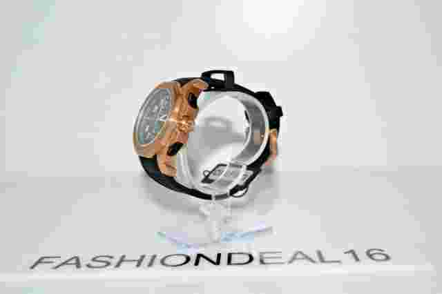 New Orefici Galante Rose SS Black Silicone Chrono ORM6C4403 MSRP $650 Watch