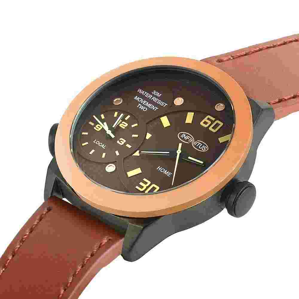 FATHERS DAY GIFT watches for men waterproof quartz brown urban Brown LEATHER BOX