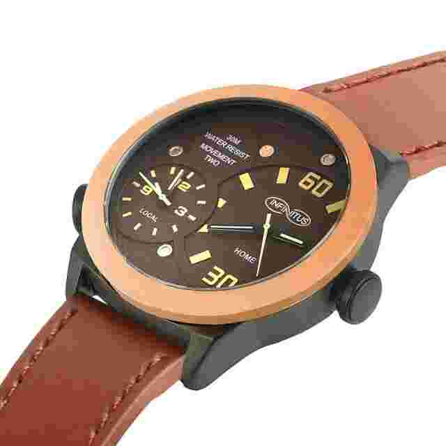 FATHERS DAY GIFT watches for men waterproof quartz brown urban Brown LEATHER BOX