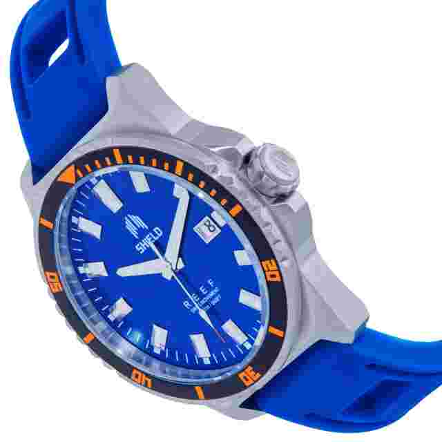 Shield Reef Strap Watch w/Date - Blue