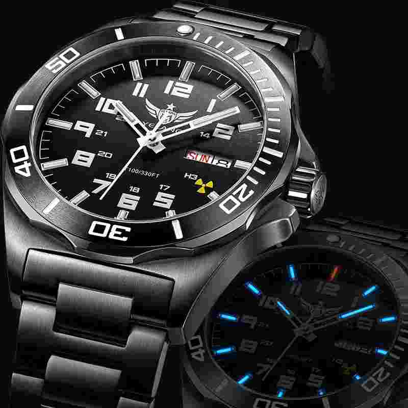 Yelang Men Automatic Mechanical Watch Japan Mov't 24Jewels Luminous WR100M