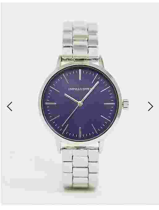 Mens Bracelet Watch Silver/ Navy/ Analogue/ Asos/ New/ Boxed