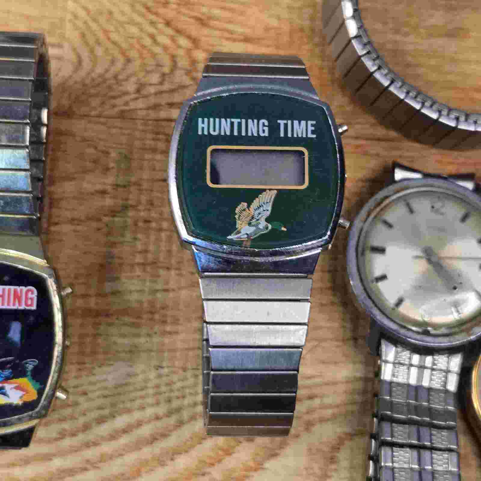 vtg watch lot digital Hong kong hunting time timex nelsonic fishing for parts