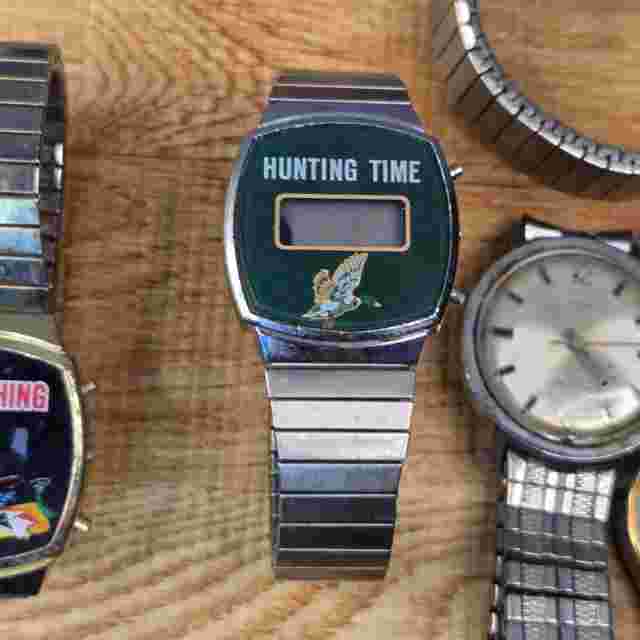 vtg watch lot digital Hong kong hunting time timex nelsonic fishing for parts