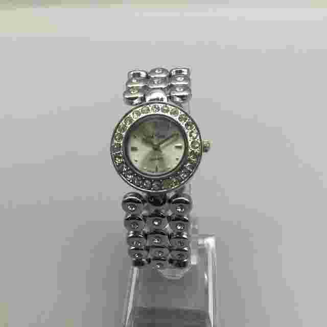 Park Lane Watch Women 27mm Crystal  Bling Band Silver Tone New Battery 7"