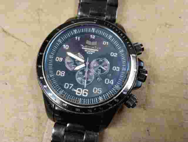 VESTAL ZEP BLACK FACE CHRONOGRAPH WATCH FOR PARTS/REPAIR